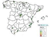 España: Mapa emisiones PM2.5 (Inventario EMEP 2014)
