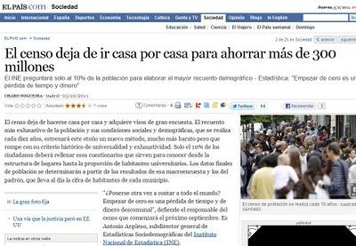 Nuevo método para realizar el Censo 2011: mayor protagonismo de los datos del Padrón
