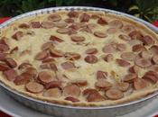 Quiche cebolla salchichas