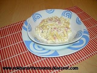 Macarrones a la carbonara express