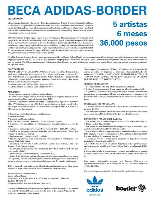 Adidas y Border lanzan beca de producción para apoyar a jóvenes artistas