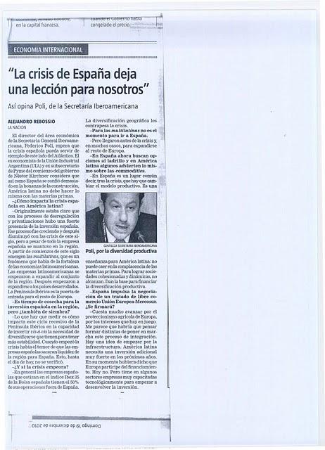 3 Entrevistas sobre economía latinoamericana (y argentina) a Federico Poli (Buenos Aires, Diciembre 2010)