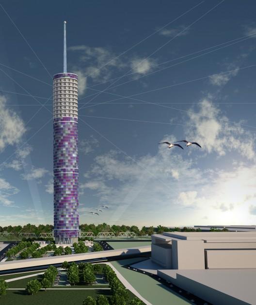 Primer premio Concurso Nacional de Ideas para la Torre Única de Telecomunicaciones / Héctor Raúl Muñiz – Jorge Eduardo Príncipe