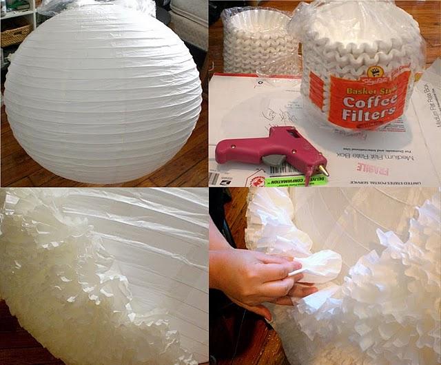 DIY: Lámpara de papel + papeles magdalenas