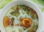 Huevos plato puerro calabacín