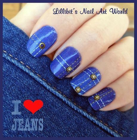 RETO COLORES 4 (Azul): Jeans wraps manicure