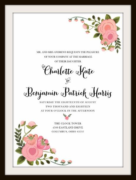 Invitaciones imprimibles gratis para Boda