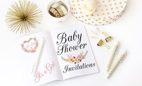 Invitación Baby Shower - Lemon Drops & Peach - Handmade Baby Shower Invite.