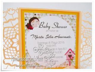 Invitación Baby Shower - Lemon Drops & Peach - Handmade Baby Shower Invite.