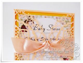 Invitación Baby Shower - Lemon Drops & Peach - Handmade Baby Shower Invite.