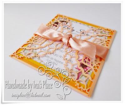 Invitación Baby Shower - Lemon Drops & Peach - Handmade Baby Shower Invite.