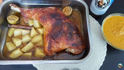 Pierna de pavo asada