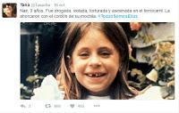 Imagen de niña asesinada. #Todassomosellas Fotografia_Twitter