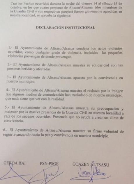 Alsasua contra los derechos civiles