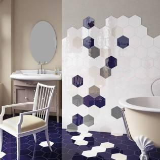 Hexatile Brillo: Baños de estilo moderno de Equipe Ceramicas