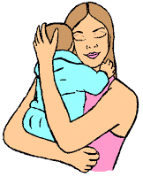Madre cargando a su bebé