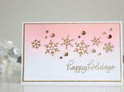 Christmas card: Golden snowflakes inlay