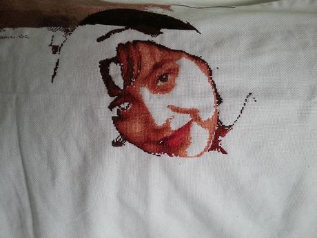 Retrato de Ester a punto de ccruz