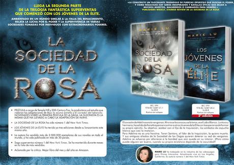 Lanzamiento en España de LA SOCIEDAD DE LA ROSA, segunda parte de LOS JÓVENES DE LA ÉLITE