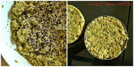 Hamburguesas de quinua, brócoli y hongos Hamburguesas de quinua, brócoli y hongos