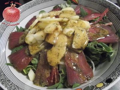 Ensalada de canónigos y mojama Ensalada de canónigos y mojama