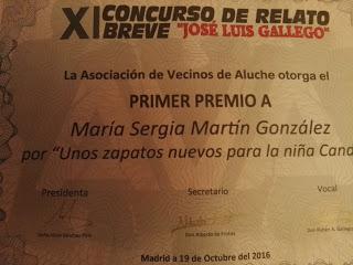 Primer Premio XI Concurso de Relato breve José Luis Gallego