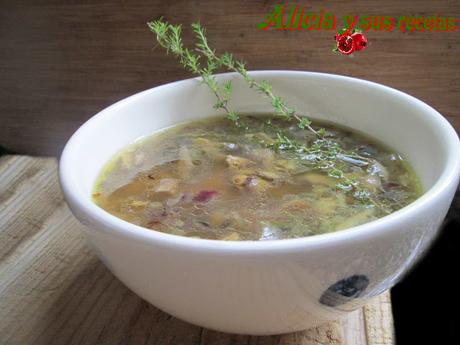 SOPA DE SETAS Y TRIGO