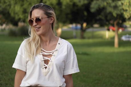 CARGO PANTS & LACE UP SHIRT