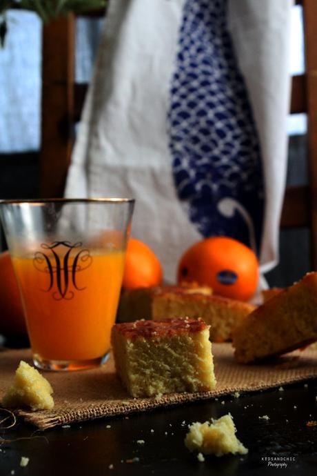 Blondie de naranjas, jengibre y nueces