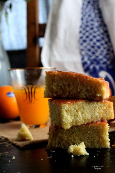 Blondie de naranjas, jengibre y nueces