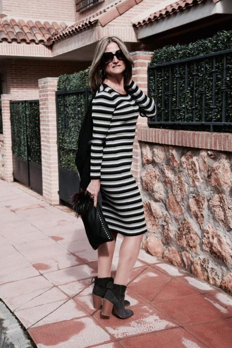 vestido-rayas-bomber-look-otoño-autumn-retro-sunglasses
