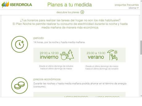 Iberdrola. Condiciones del plan noche