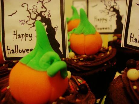 Cupcakes de chocolate para Halloween