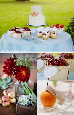 Decoración con frutas para tu boda.