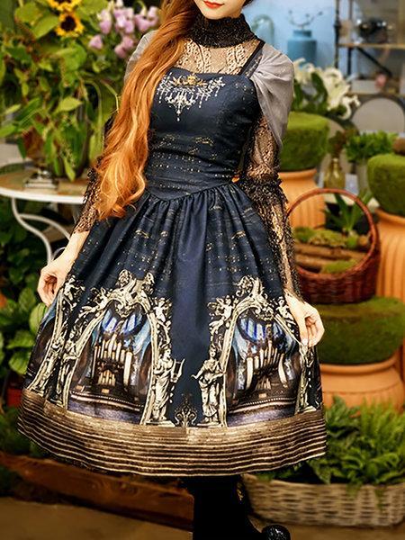 Halloween Wishlist con StyleWe https://www.stylewe.com/product/classic-lolita-frill-sleeve-four-pcs-jsk-midi-dress-with-ruffle-choker-79725.html