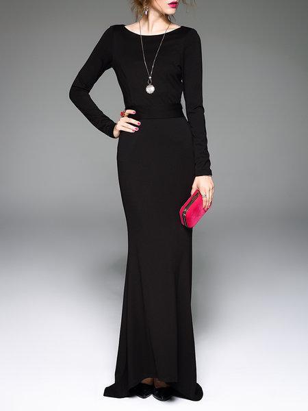 Halloween Wishlist con StyleWe https://www.stylewe.com/product/black-elegant-a-line-slash-neck-evening-dress-with-belt-77941.html