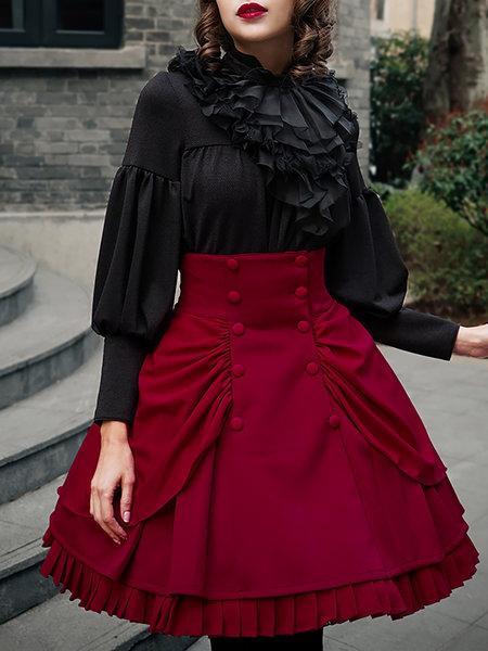 Halloween Wishlist con StyleWe https://www.stylewe.com/product/gathered-solid-vintage-double-layer-bustle-midi-skirt-79815.html