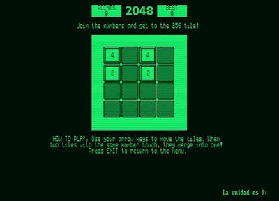 Primeras impresiones con '2048', el clásico de móvil ahora para Amstrad PCW