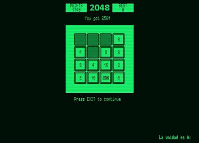 Primeras impresiones con '2048', el clásico de móvil ahora para Amstrad PCW