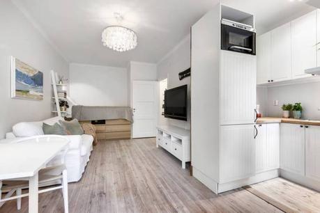 mini pisos estilo escandinavo decoración pisos pequeños decoración estudio cocina nórdica cocina abierta pequeña blog decoración nórdica 