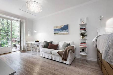 mini pisos estilo escandinavo decoración pisos pequeños decoración estudio cocina nórdica cocina abierta pequeña blog decoración nórdica 