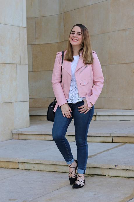 Outfit de diario con biker rosa - Paperblog