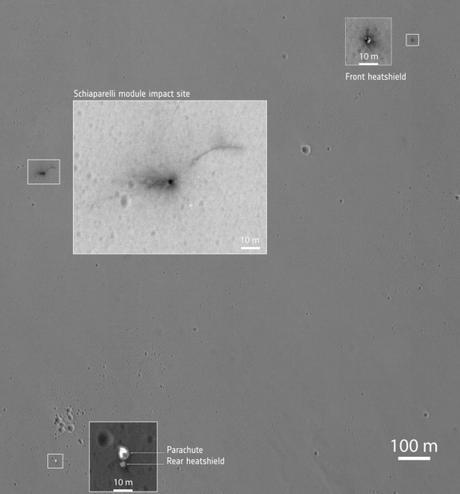 Las imágenes en alta resolución de la zona de aterrizaje del módulo Schiaparelli