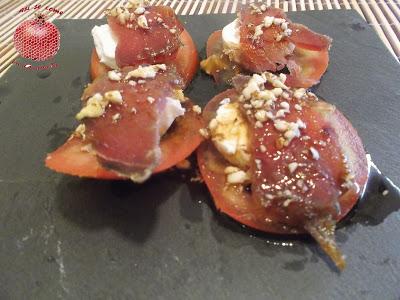 Tapa de mojama y queso agridulce Tapa de mojama y queso agridulce