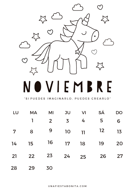 Noviembre en Calendarios gratuitos