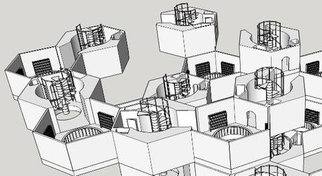 Jamie Zawinsky diseña un modelo de La biblioteca de Babel