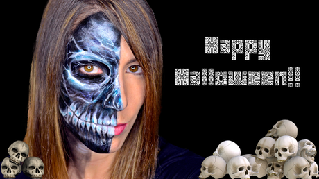Halloween 2016 | Maquillaje Calavera negra (Black Skull)