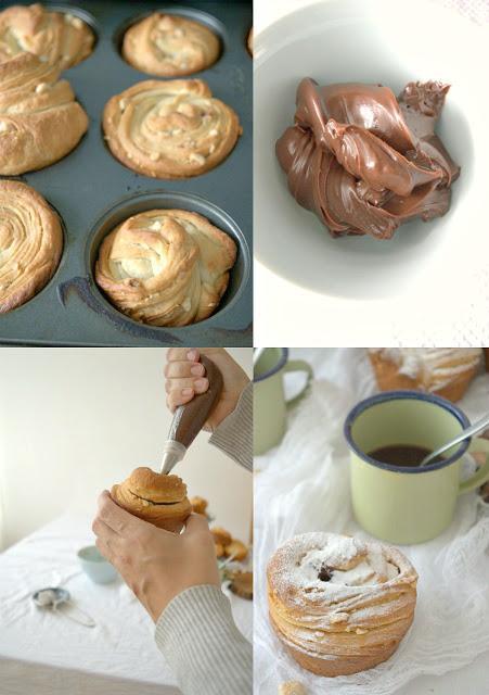 Cruffins con avellanas y ganache de chocolate, placer dos en uno #Asaltablogs