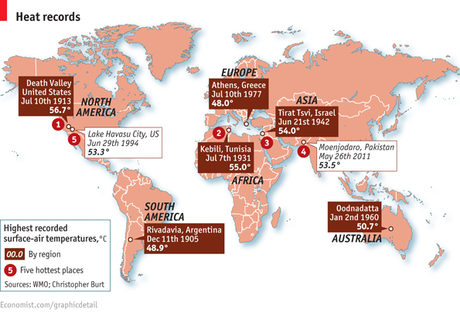 Los lugares más calurosos del planeta