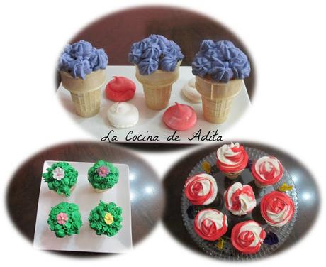 Conos de bizcochos con arándanos